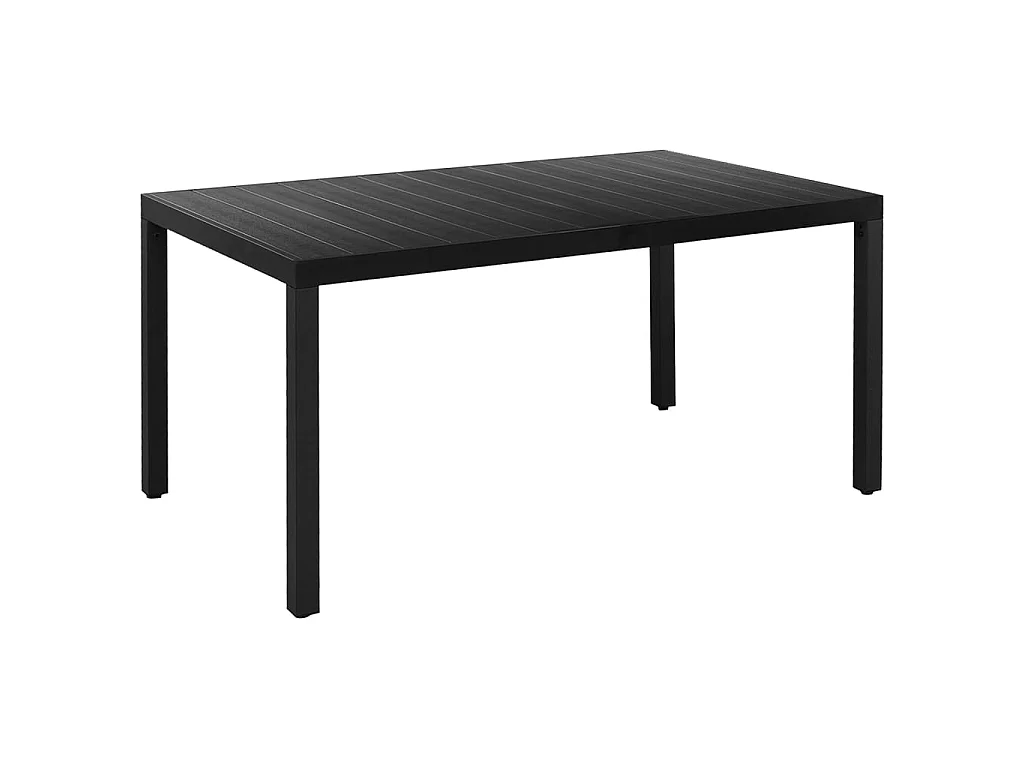 7-tlg. Garten-Essgruppe Aluminium Schwarz