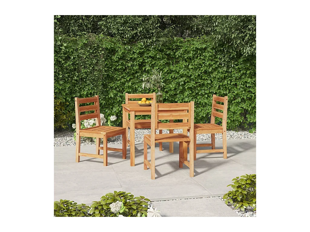 Ensemble à manger de jardin 5pcs Bois de teck massif