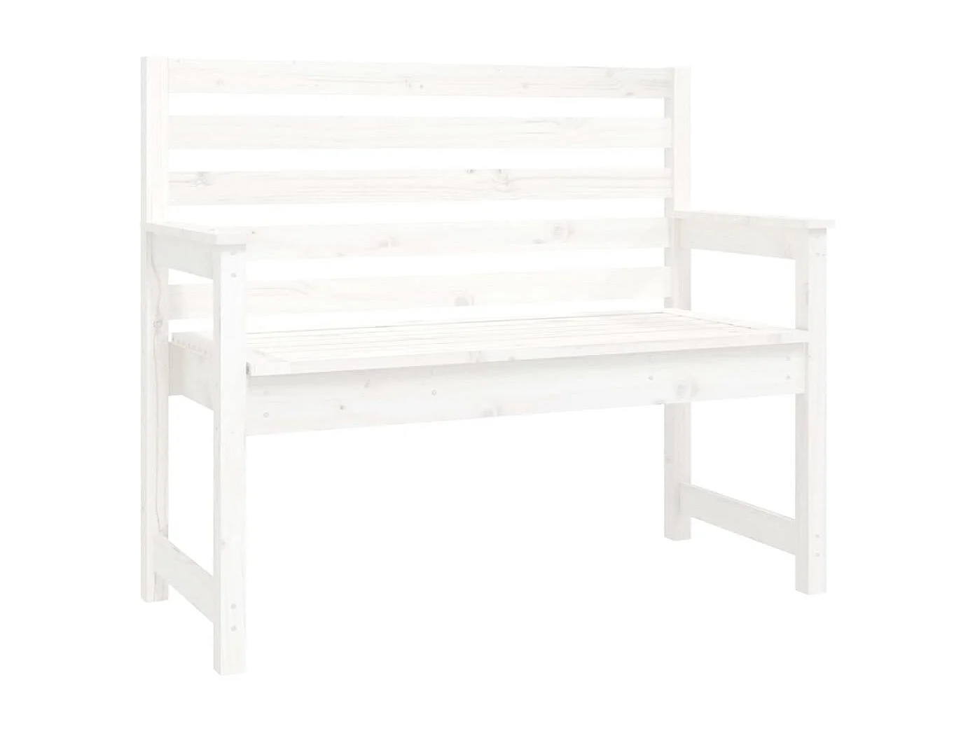 Ensemble à manger de jardin 4 pcs blanc bois massif de pin