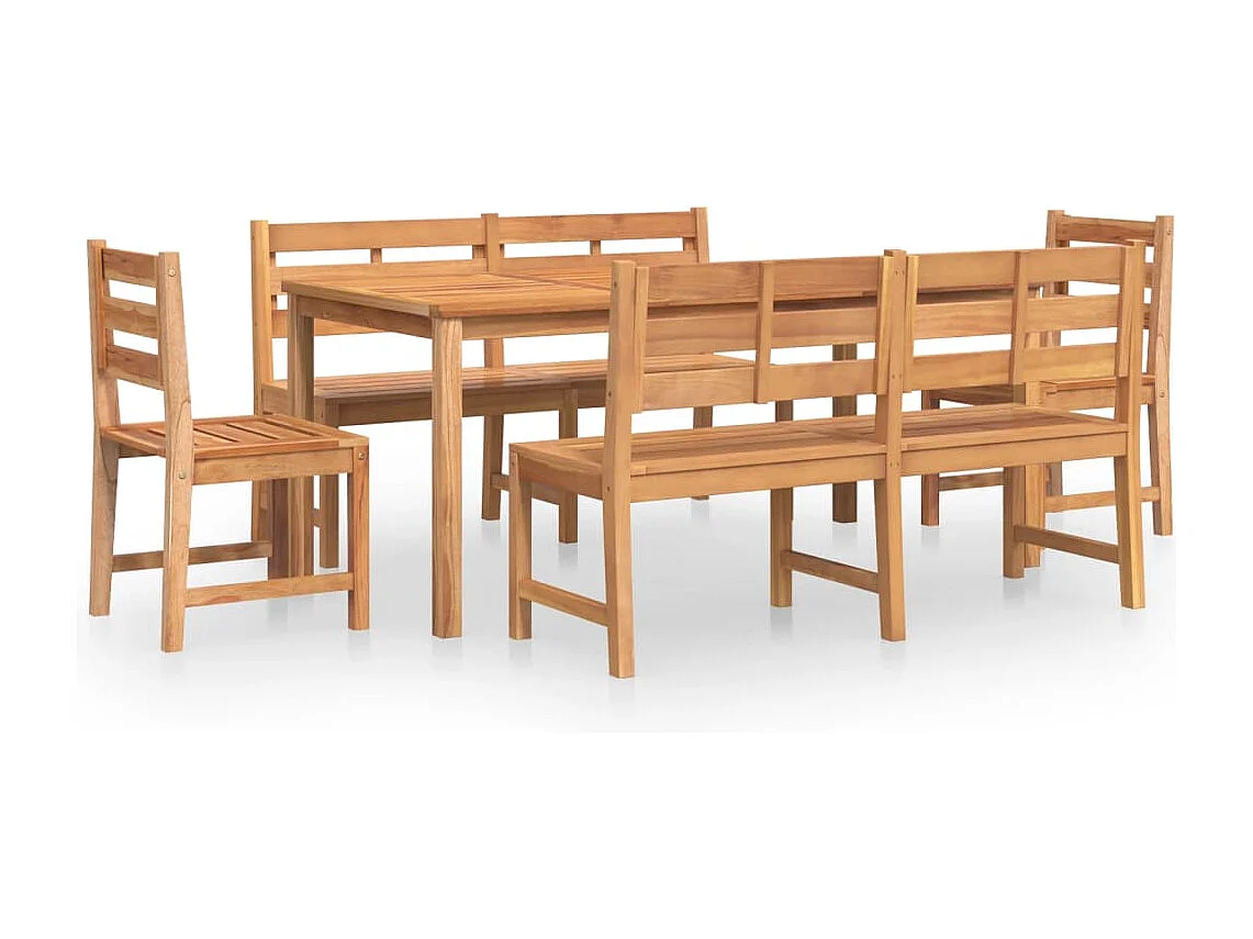 Ensemble à manger de jardin 5pcs Bois de teck massif