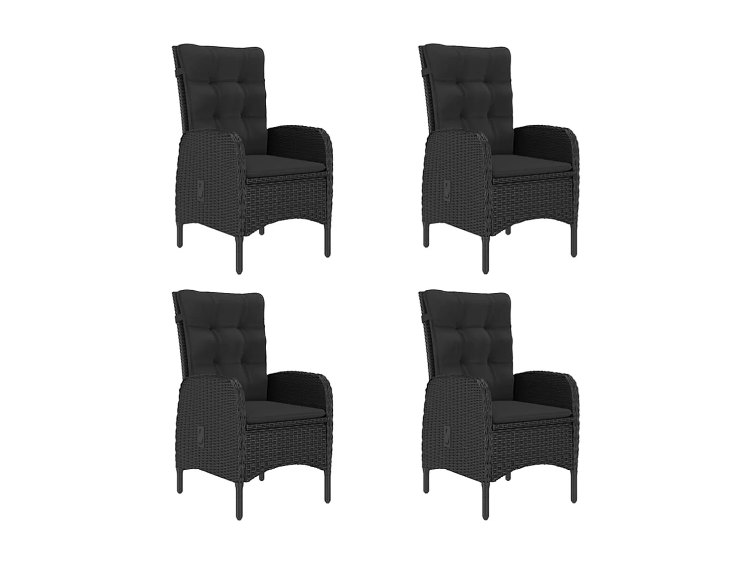 Set Mobili da Pranzo per Giardino 5 pz Nero