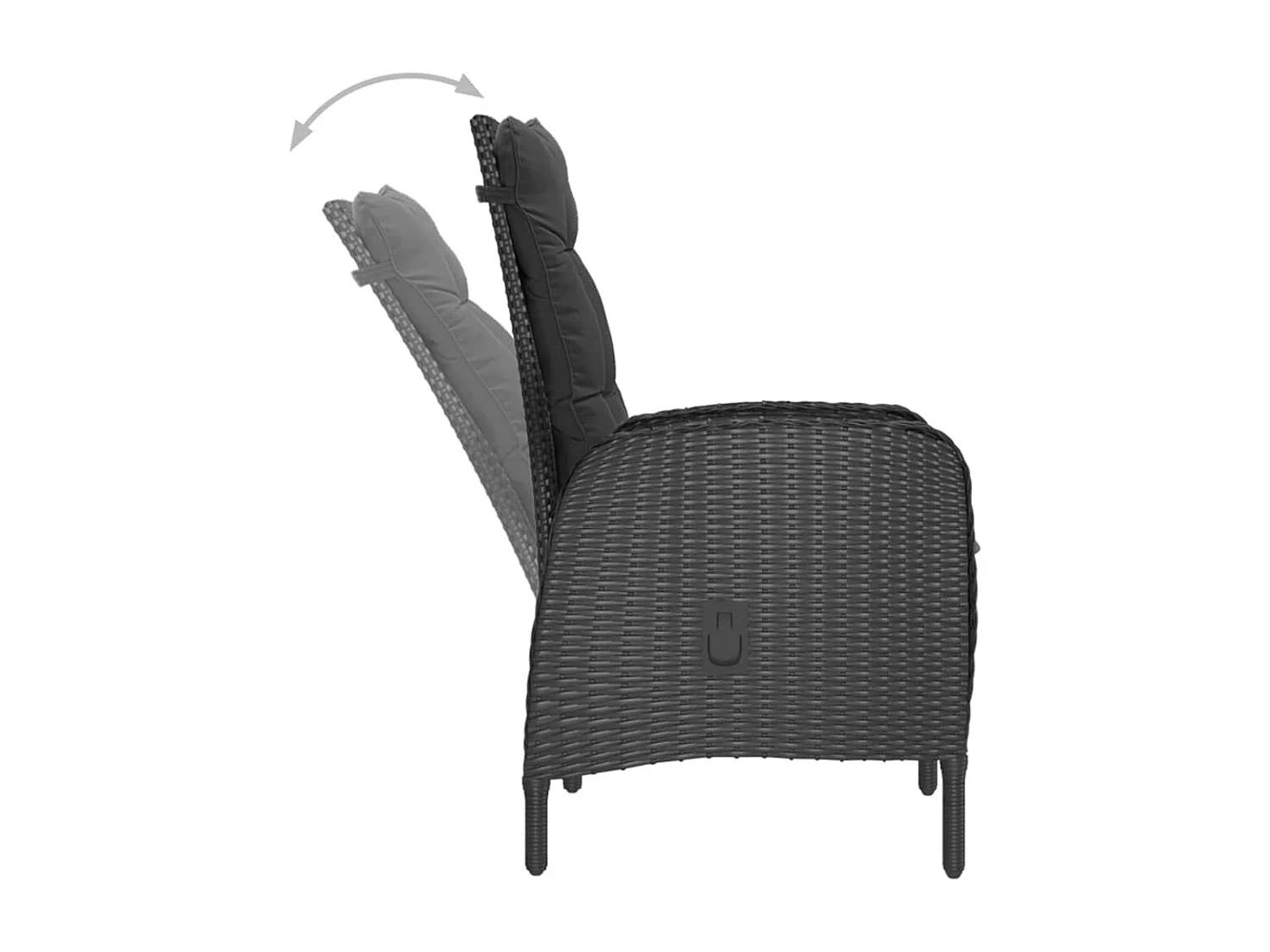 Set Mobili da Pranzo per Giardino 5 pz Nero