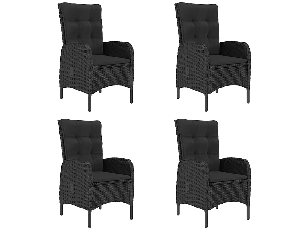 Ensemble à manger de jardin 5 pcs Noir