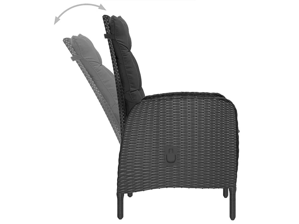 Ensemble à manger de jardin 5 pcs Noir