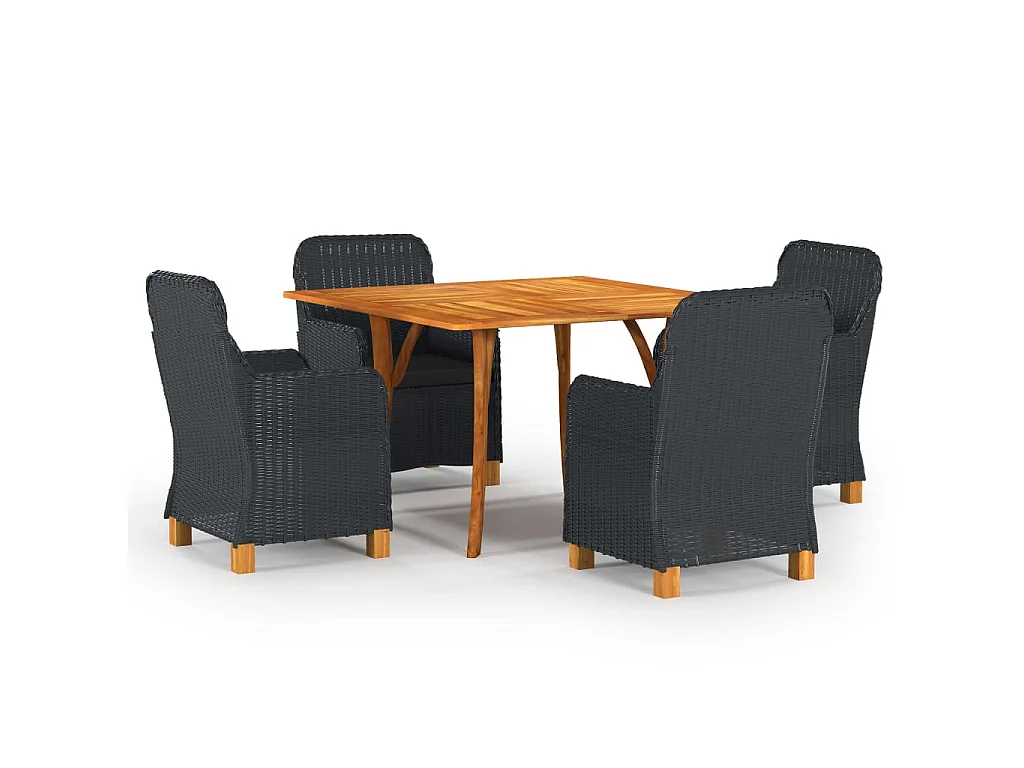 Set Mobili da Pranzo per Giardino 5 pz Grigio Scuro