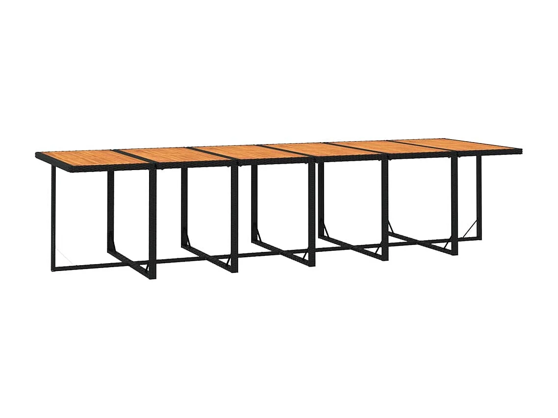 13-delige Tuinset met kussens poly rattan zwart