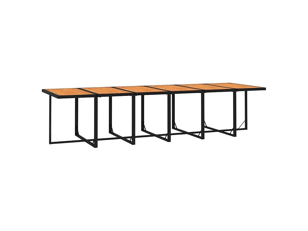 Set da Pranzo per Giardino 13 pz con Cuscini in Polyrattan Nero