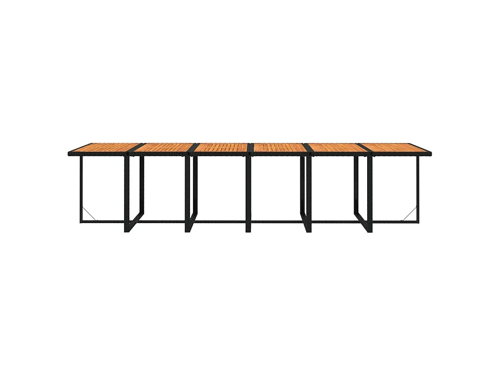 Set da Pranzo per Giardino 13 pz con Cuscini in Polyrattan Nero