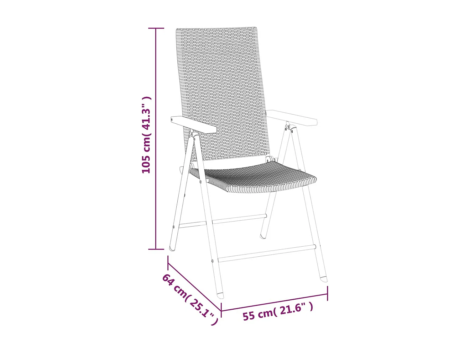 5-tlg. Garten-Essgruppe Schwarz und Braun Poly Rattan