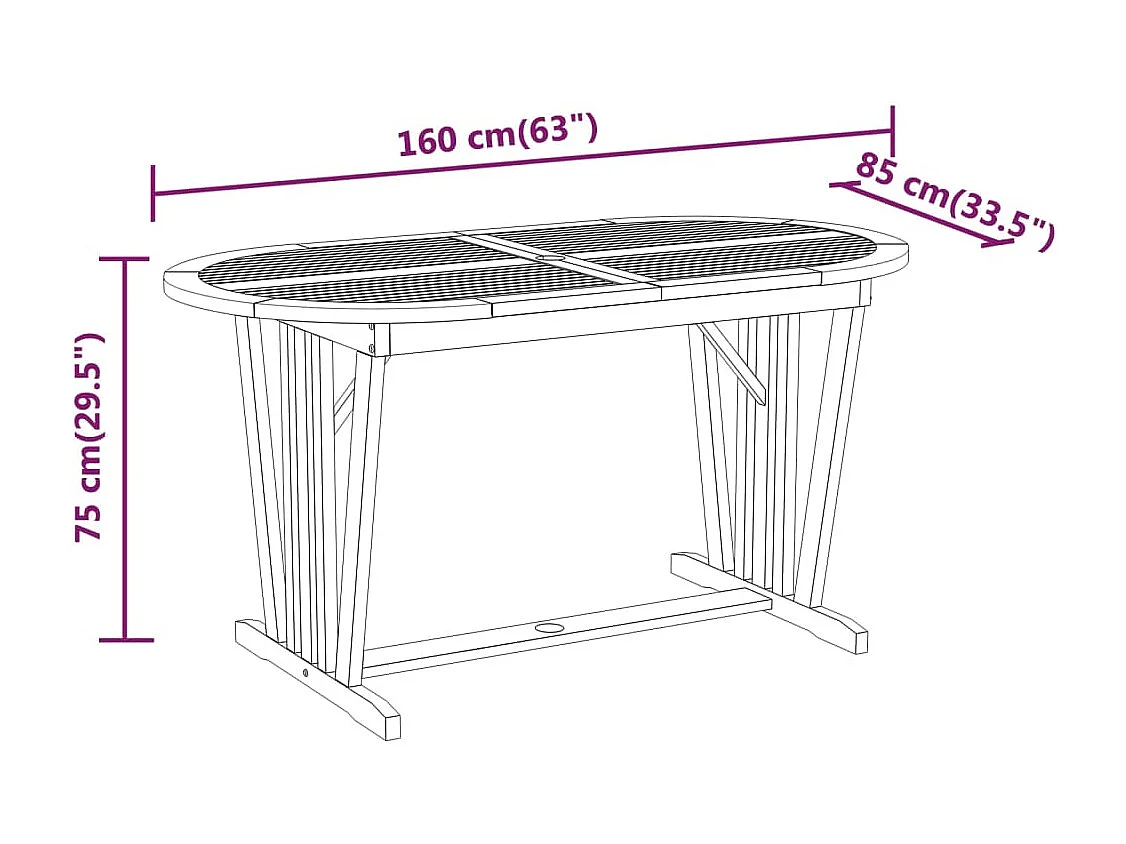 Ensemble à manger de jardin 5 pcs Bois d'eucalyptus massif
