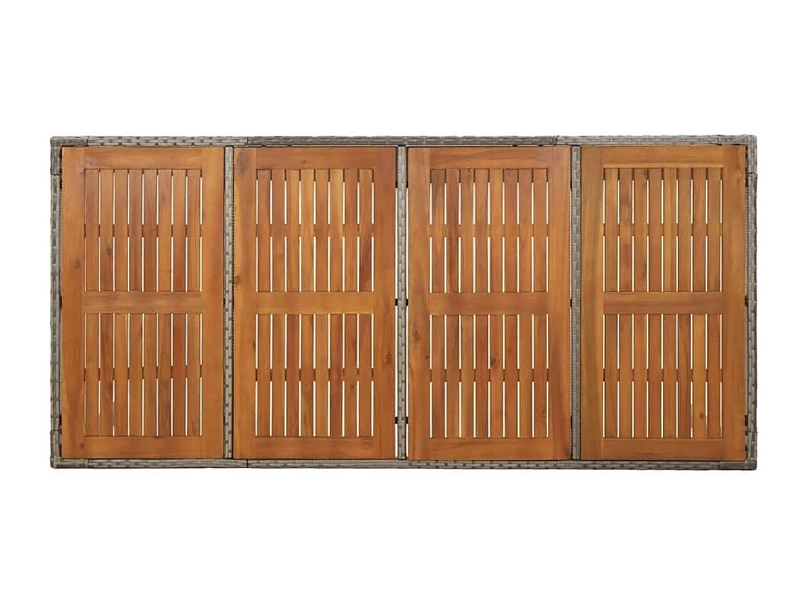 Ensemble à manger jardin et coussins 7 pcs gris rotin