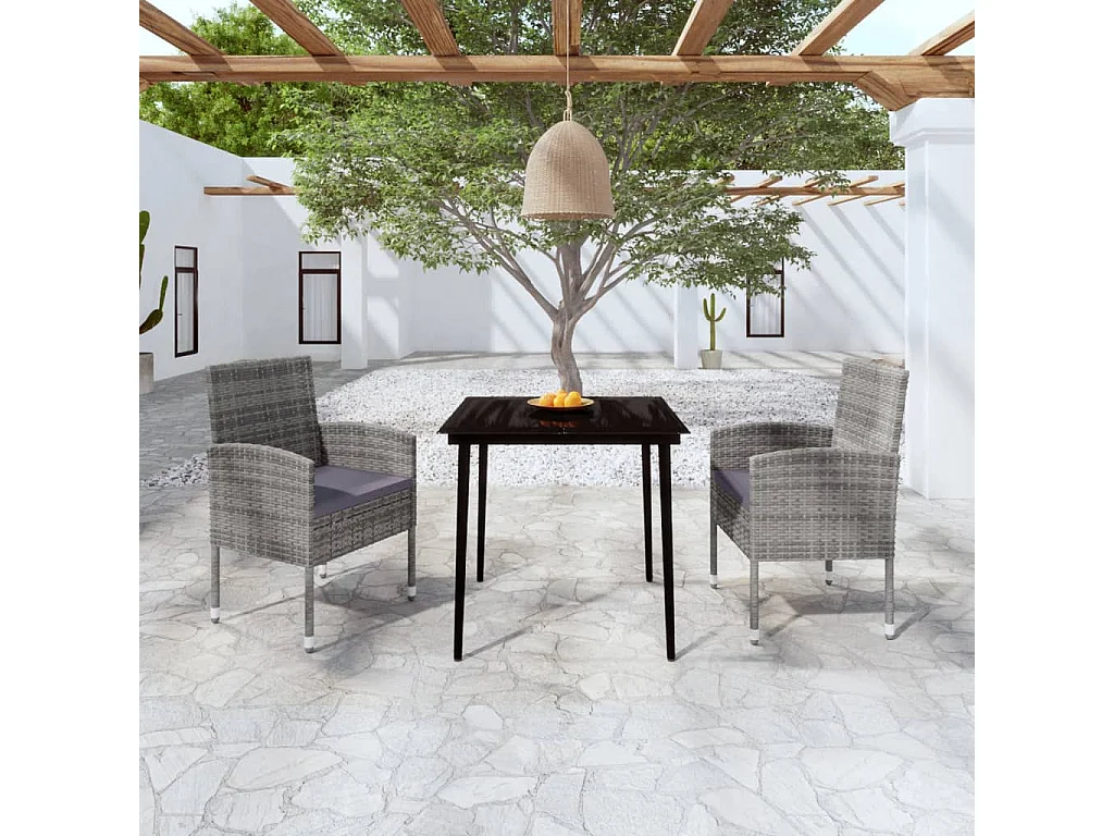 3-delige Tuinset antracietkleurig