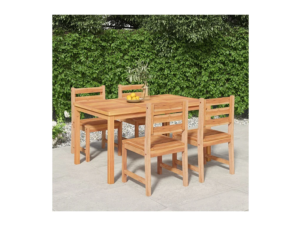 Ensemble à manger de jardin 5pcs Bois de teck massif