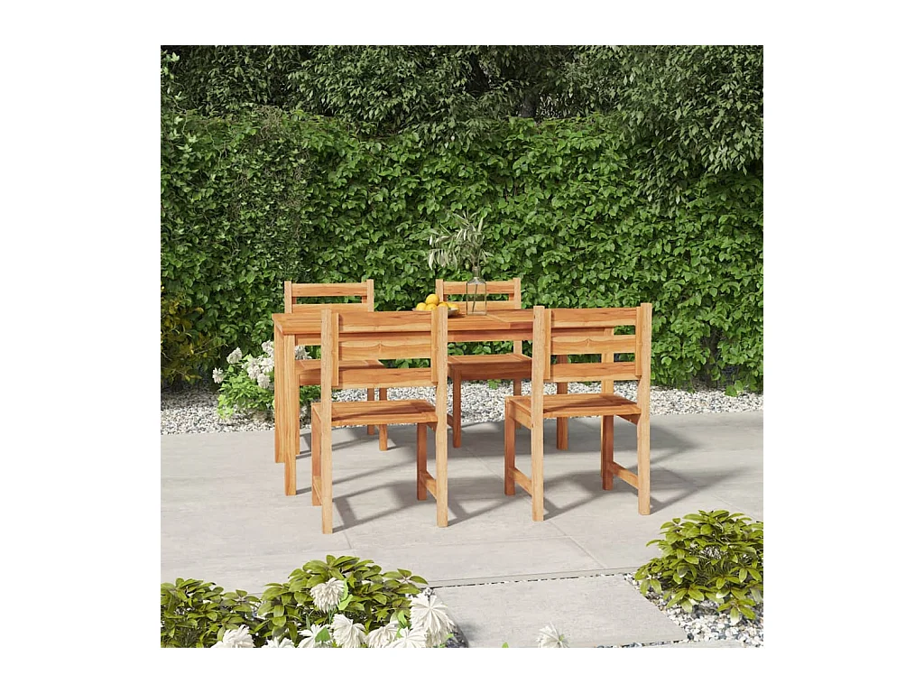 5-delige Tuinset massief teakhout