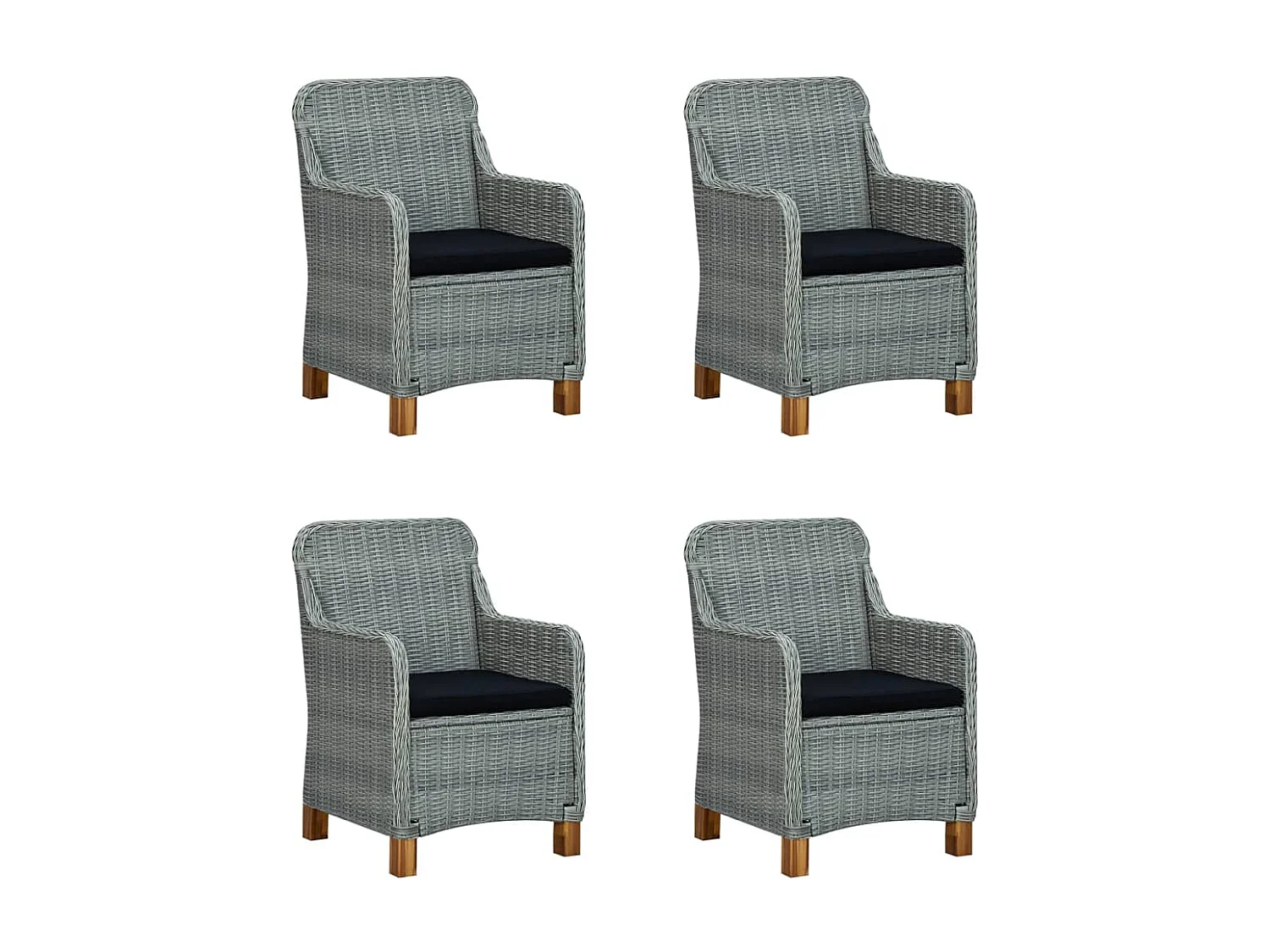 5 pcs conjunto de jantar para jardim cinzento-claro