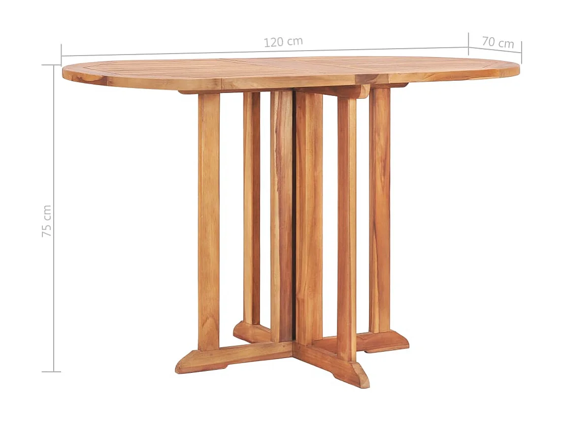 Set da Pranzo da Esterno Pieghevole 5 pz Legno Massello di Teak