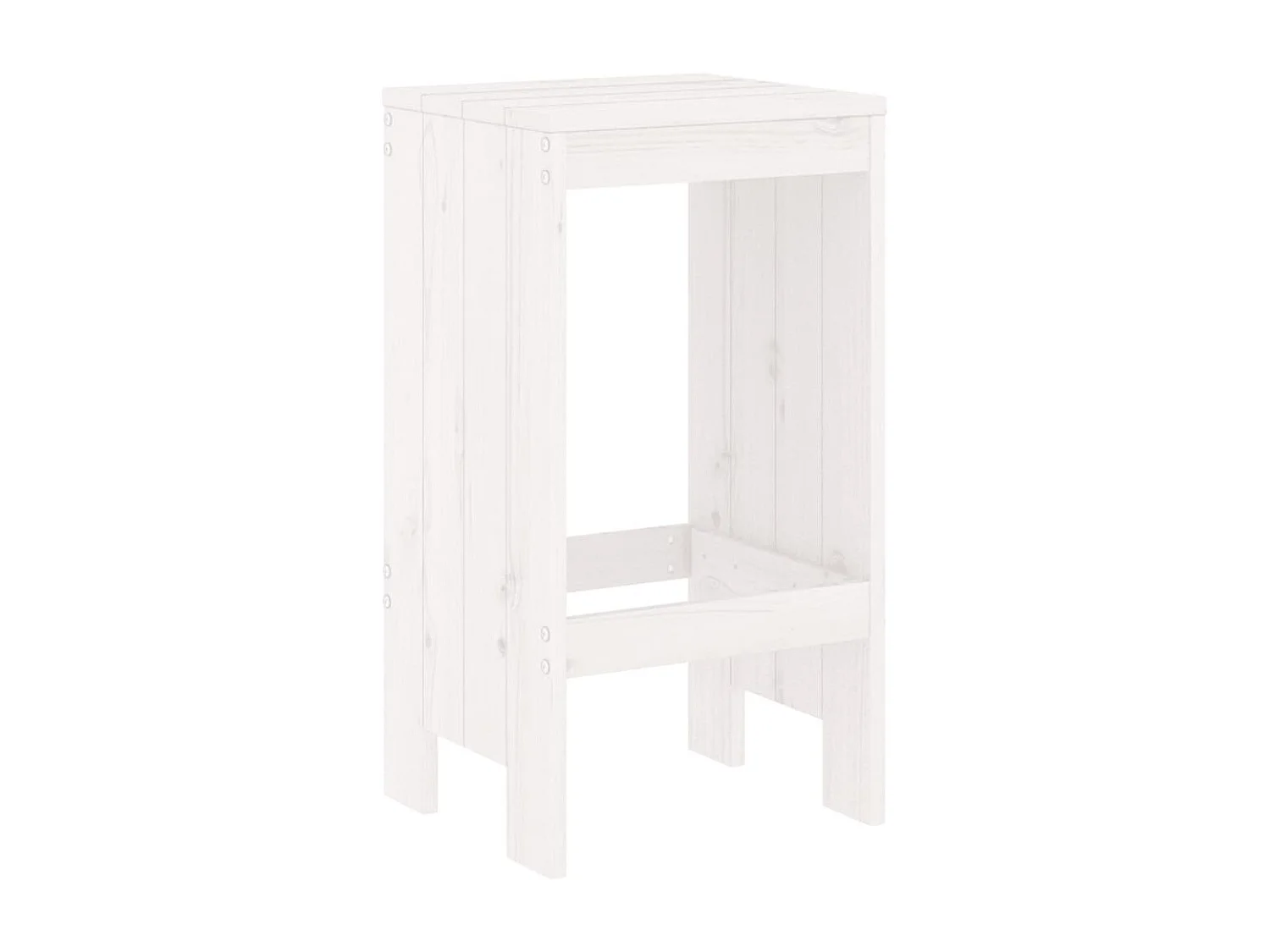 5 pcs conjunto de bar para jardim pinho maciço branco