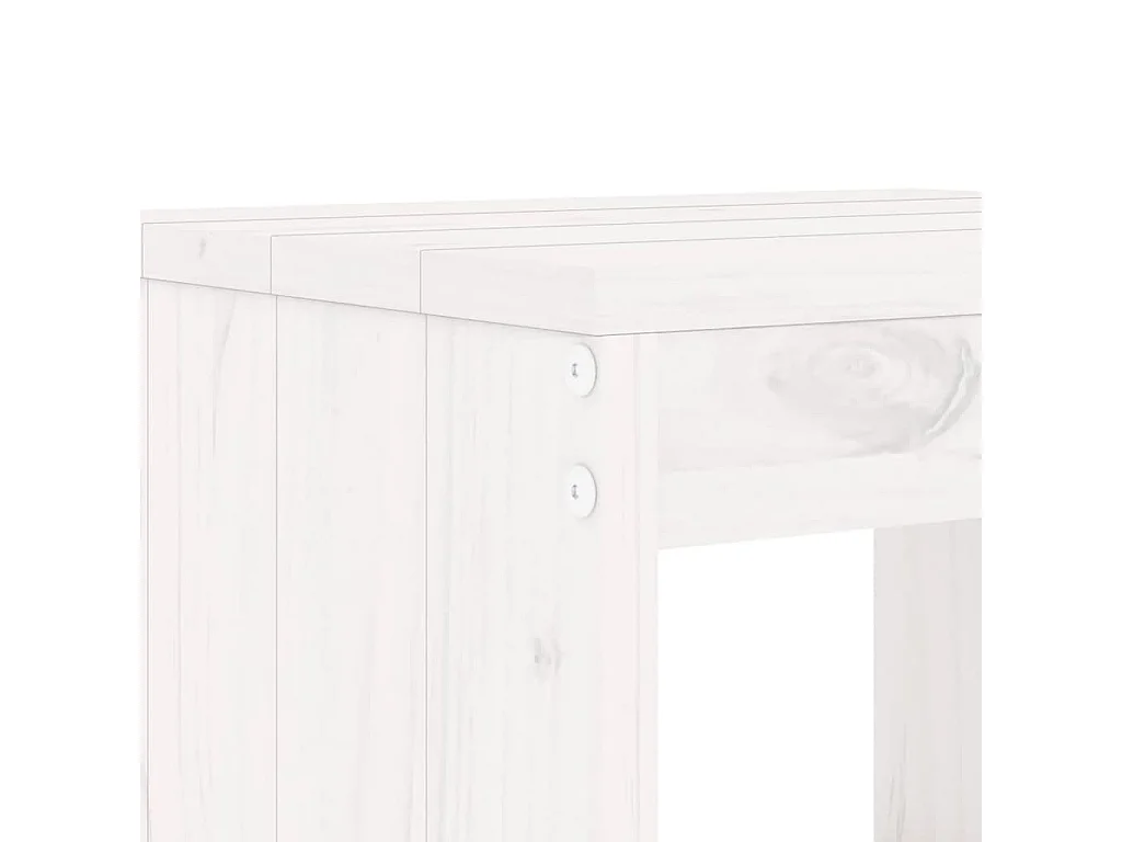 5 pcs conjunto de bar para jardim pinho maciço branco