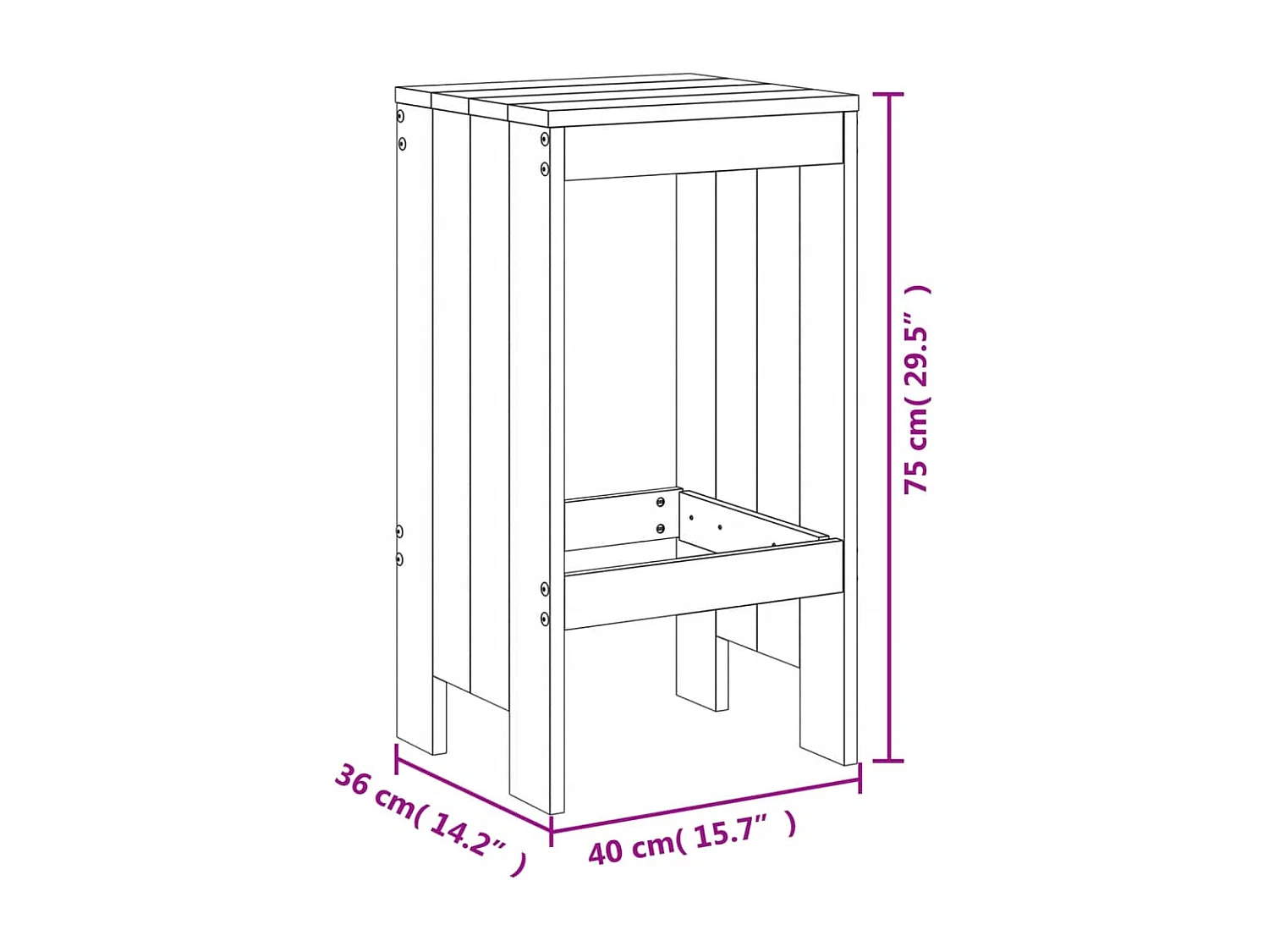 5 pcs conjunto de bar para jardim pinho maciço branco