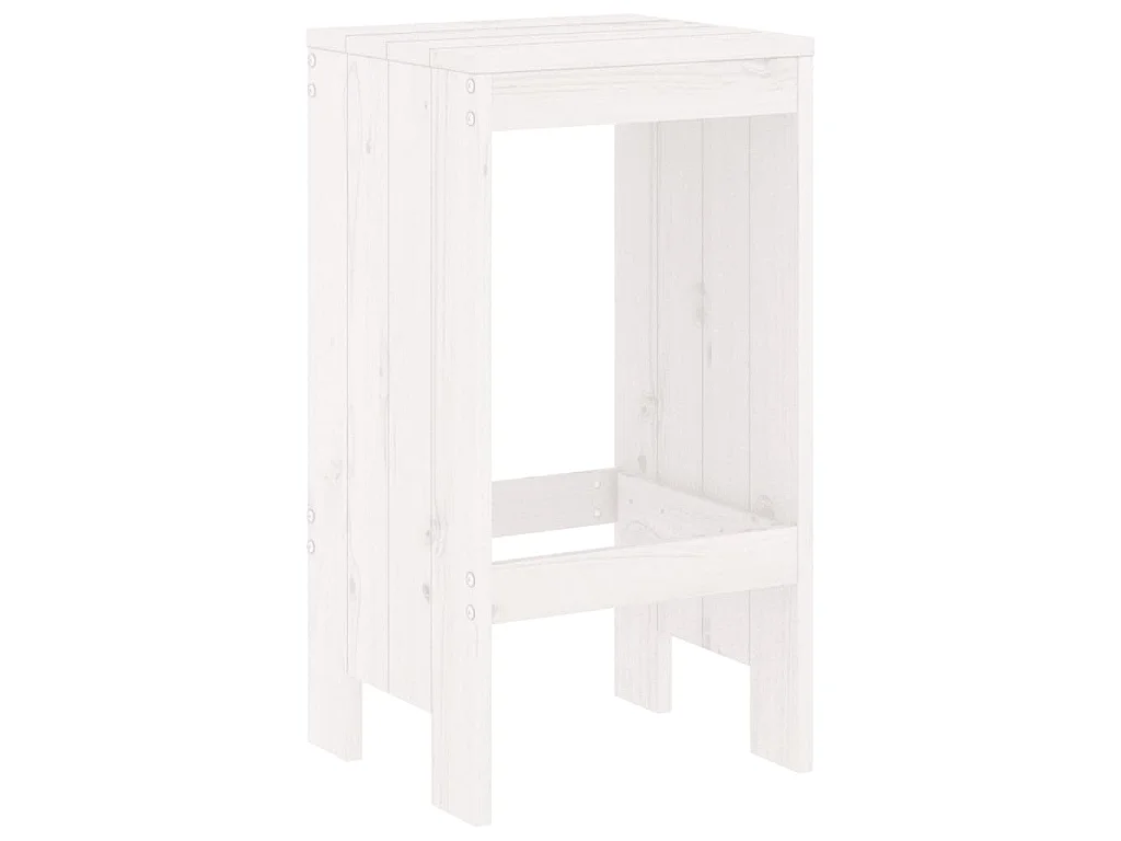 Set Bar da Giardino 5 pz Bianco in Legno Massello di Pino