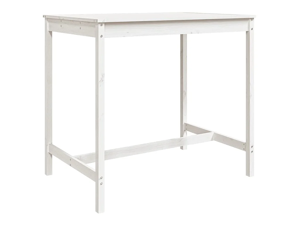 Set Bar da Giardino 5 pz Bianco in Legno Massello di Pino