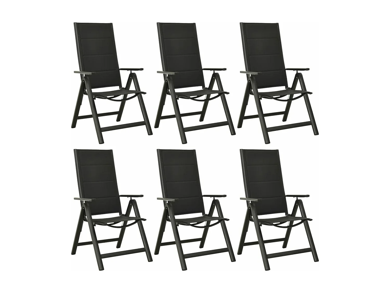 7 pcs conjunto de jantar para jardim alumínio antracite