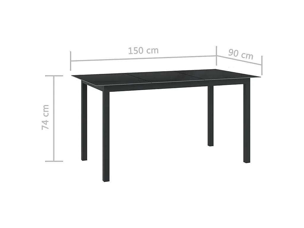 7 pcs conjunto de jantar para jardim alumínio antracite