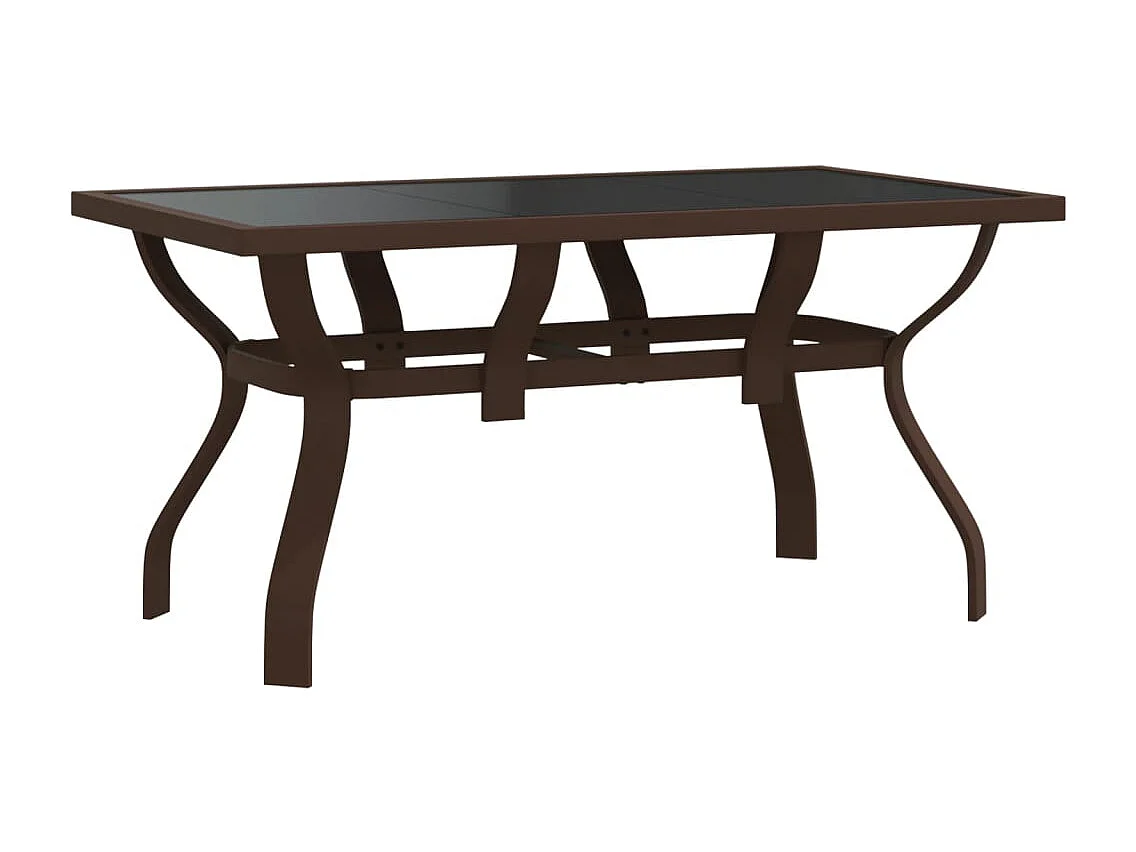 Set da Pranzo da Giardino 7 pz Marrone e Nero