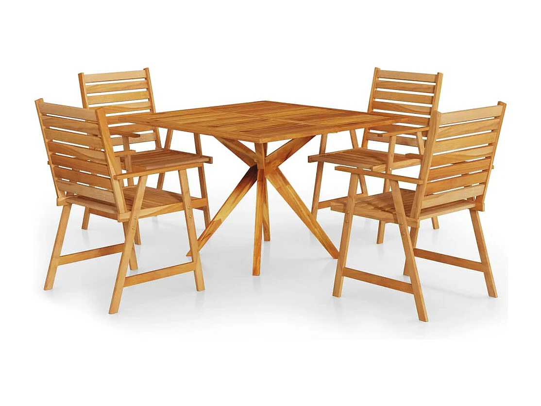 Ensemble à manger de jardin 5 pcs Bois d'acacia solide