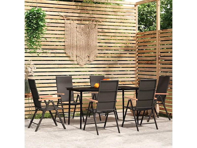 7-delige Tuinset zwart