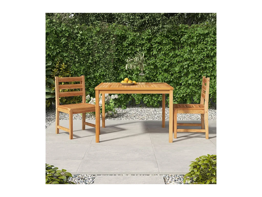 Ensemble à manger de jardin 3 pcs Bois de teck massif