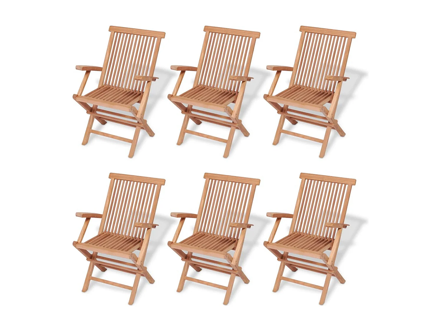 B-ware Ensemble à manger d&#039;extérieur 7 pcs Teck solide