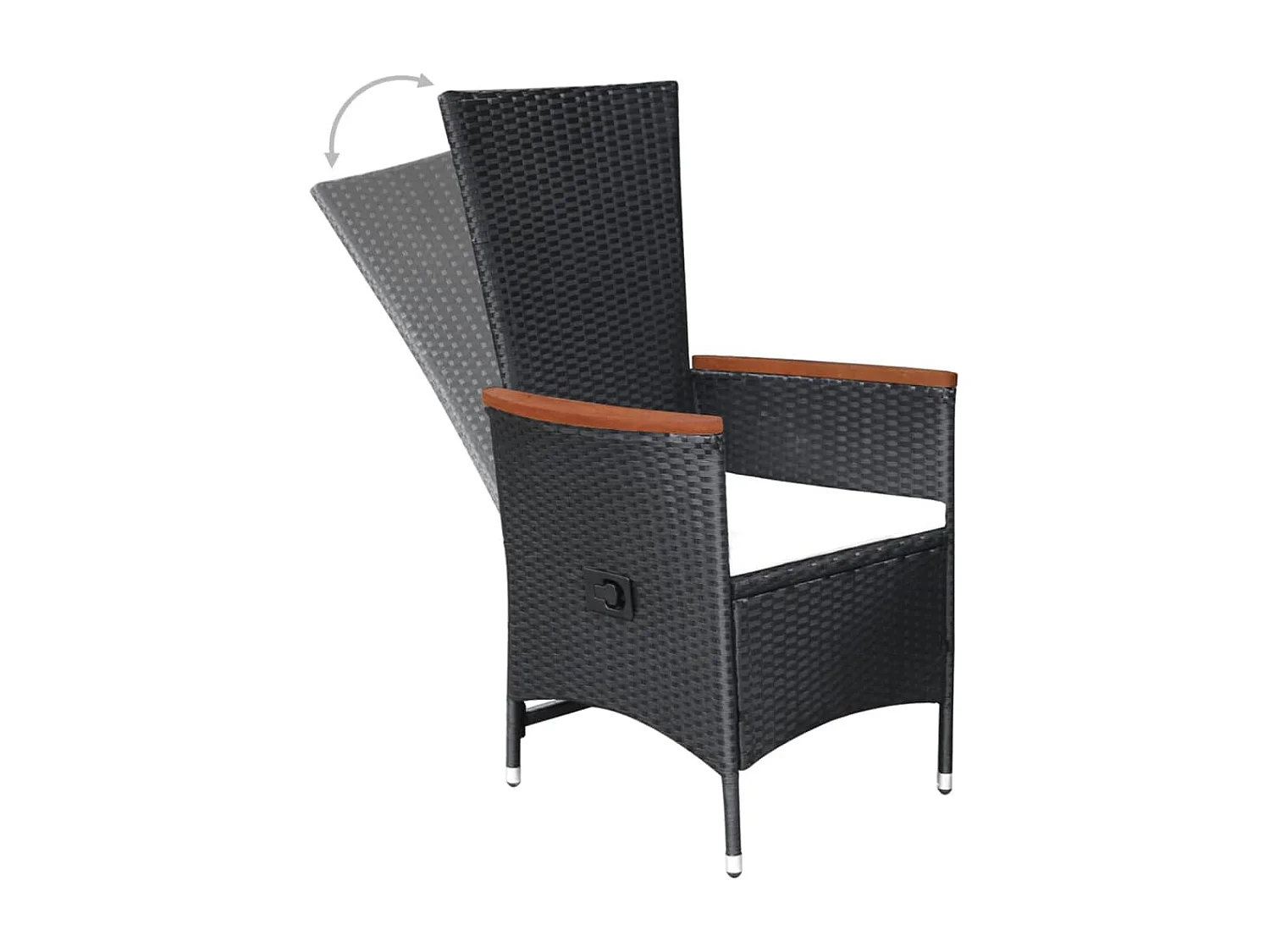 Set Mobili da Pranzo per Giardino 5 pz Nero