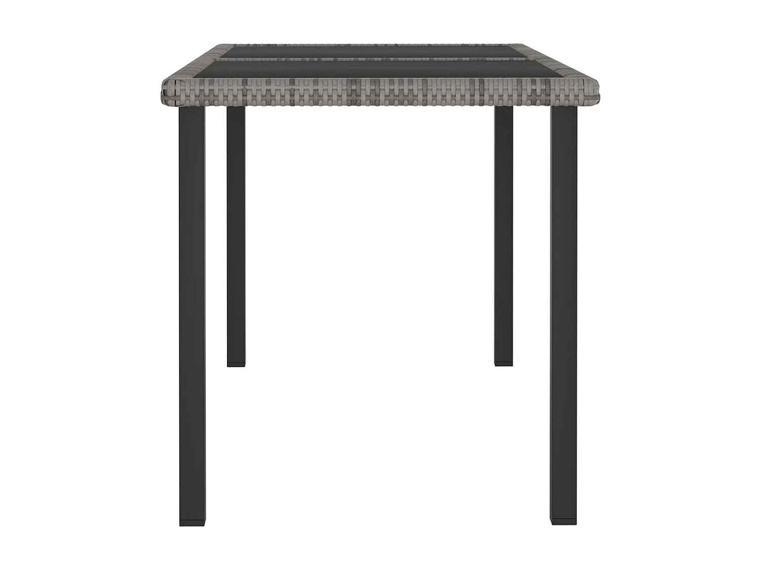 5-tlg. Garten-Essgruppe Poly Rattan Grau