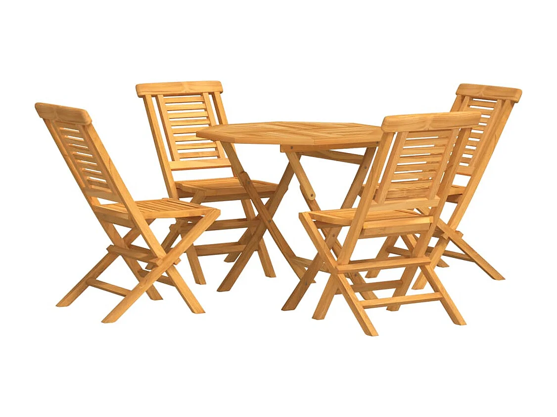 Ensemble à manger de jardin 5 pcs Bois de teck massif