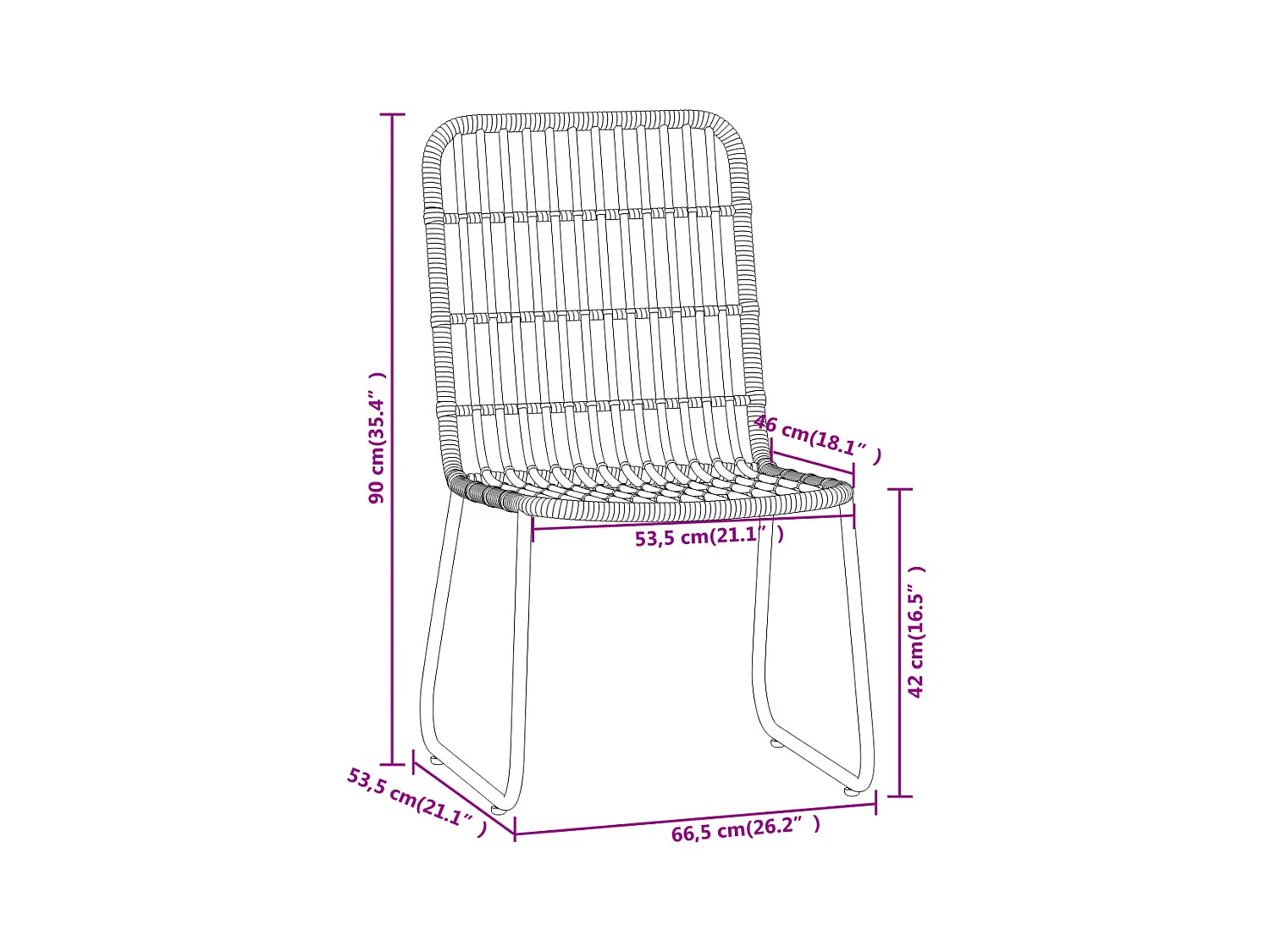 7-delige Tuinset zwart
