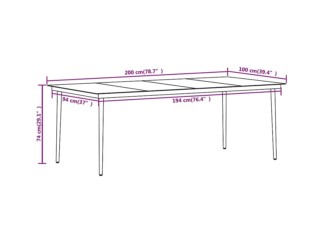 7-delige Tuinset zwart