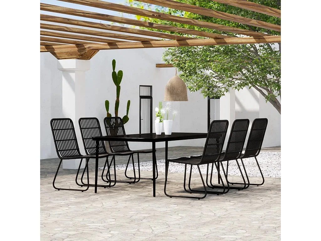 7-delige Tuinset zwart