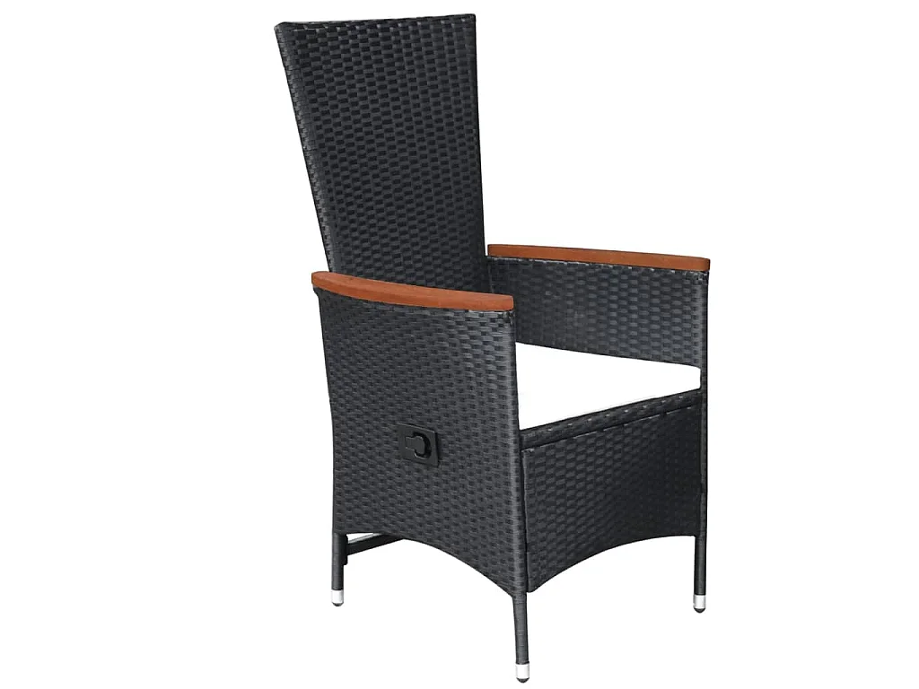 Set Mobili da Pranzo per Giardino 5 pz Nero
