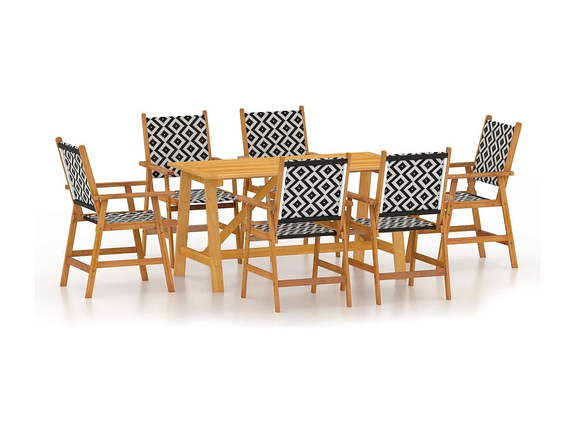 7-tlg. Garten-Essgruppe Massivholz Akazie