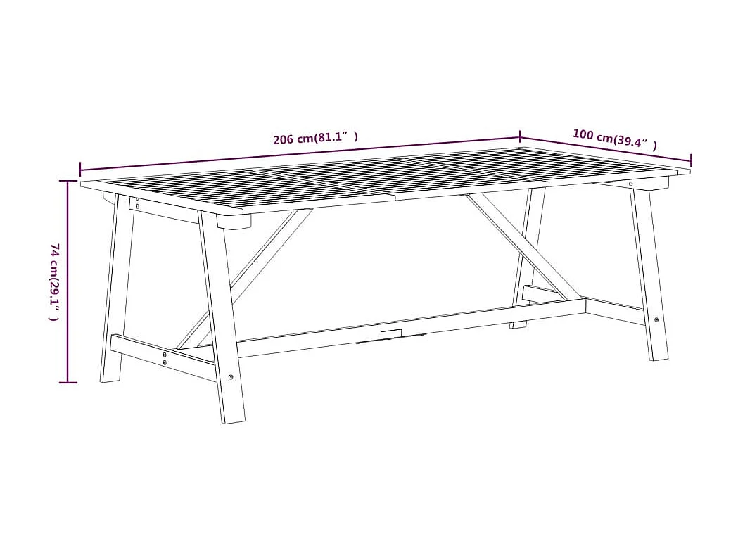 7-tlg. Garten-Essgruppe Massivholz Akazie