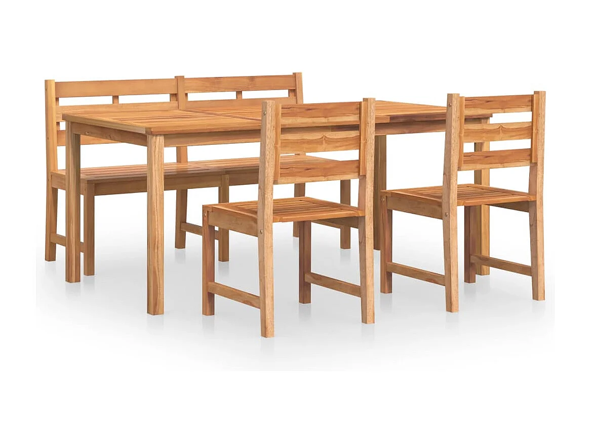 Ensemble à manger de jardin 4 pcs Bois de teck massif