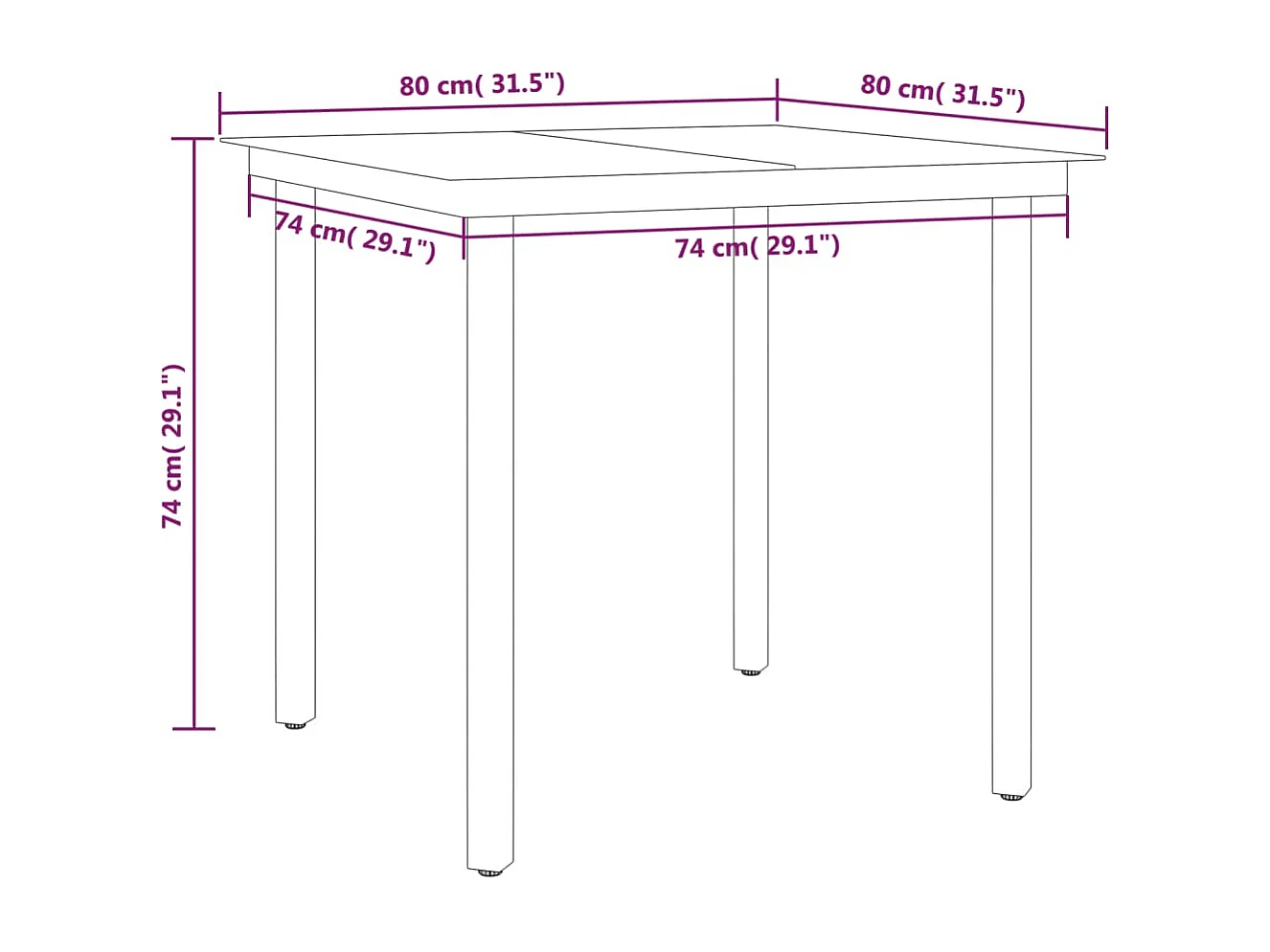 3-tlg. Garten-Essgruppe Anthrazit
