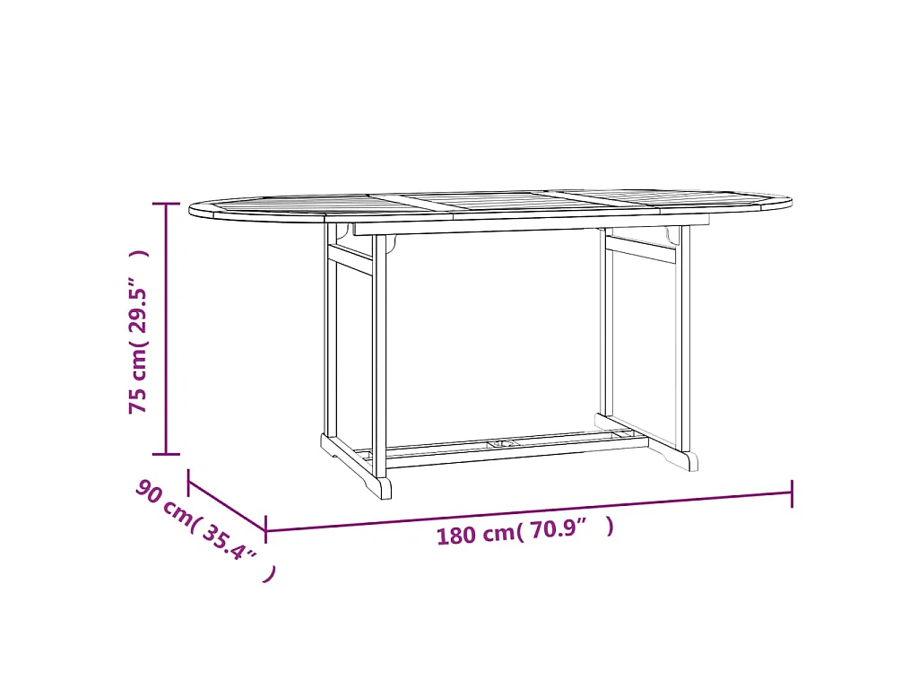 Set da Pranzo per Giardino 9 pz in Legno Massello di Teak