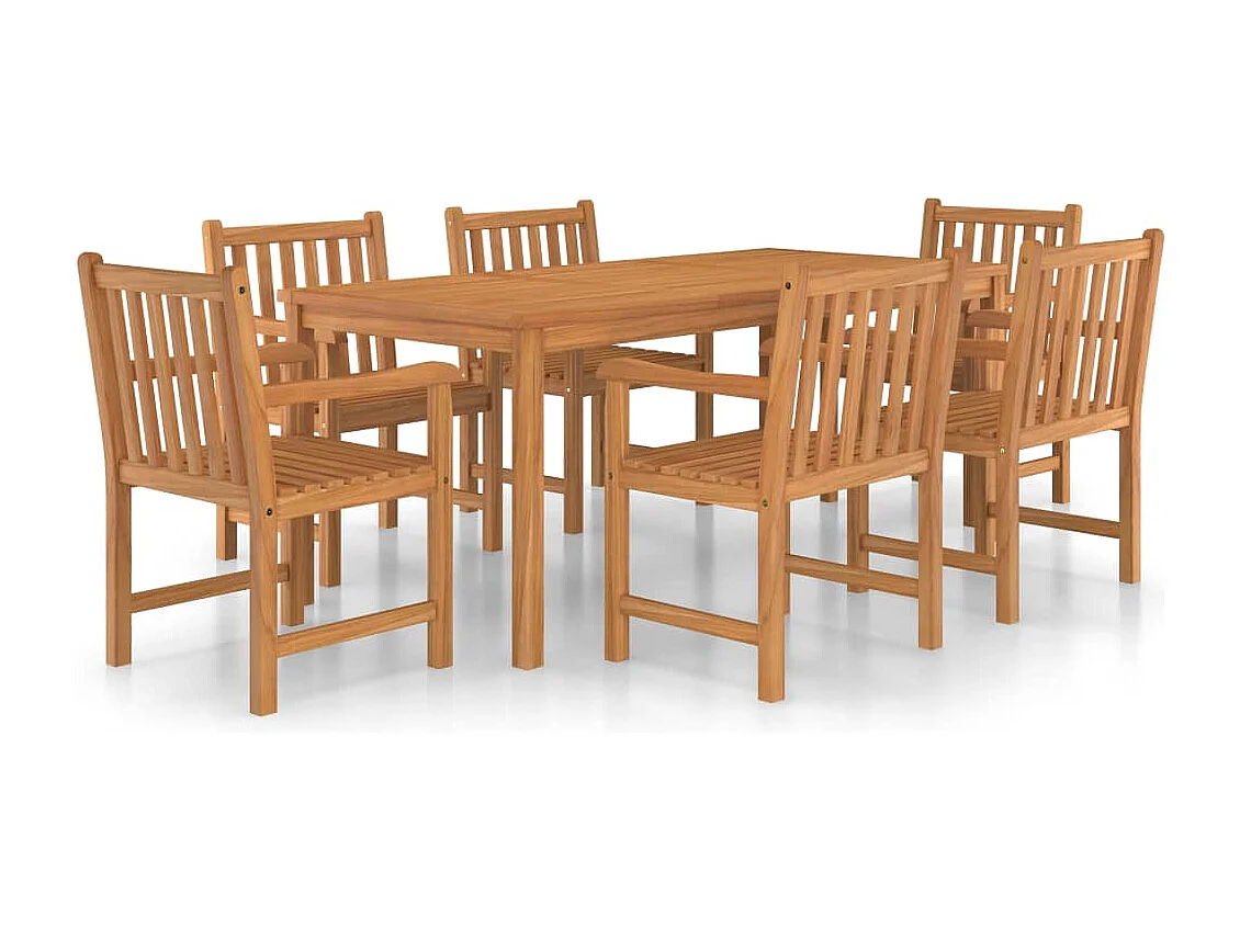 Ensemble à manger de jardin 7 pcs Bois de teck massif