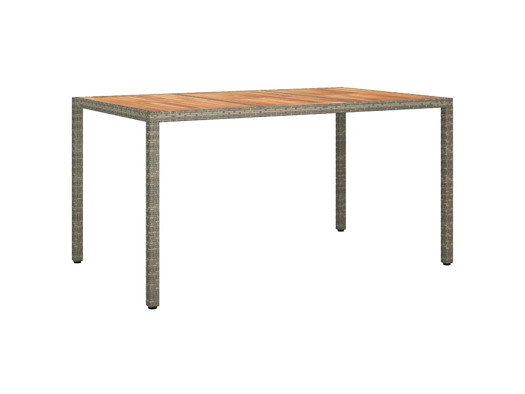 Set da Pranzo da Giardino 5 pz con Cuscini in Polyrattan Grigio