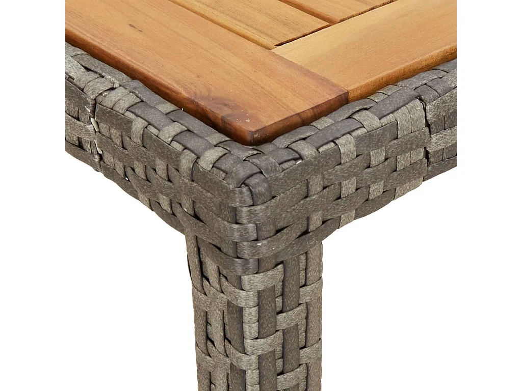 Set da Pranzo da Giardino 5 pz con Cuscini in Polyrattan Grigio