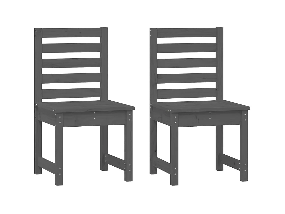 Ensemble à manger de jardin 4 pcs gris bois massif de pin