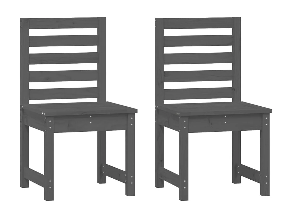 Ensemble à manger de jardin 4 pcs gris bois massif de pin