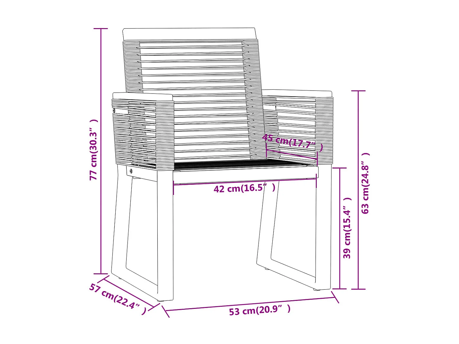 Set Mobili da Pranzo per Giardino 7 pz Nero